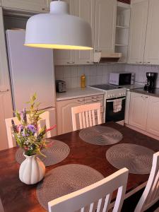 Η κουζίνα ή μικρή κουζίνα στο Cozy apartment with free parking