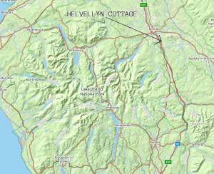 a map of the healing ivy course at Helvellyn Cottage in Penrith