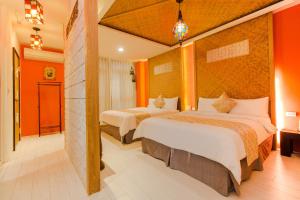 Uma cama ou camas num quarto em 田田圈