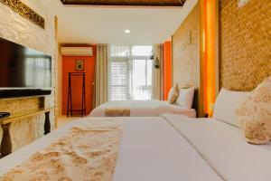 Uma cama ou camas num quarto em 田田圈