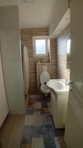 Un baño pequeño con inodoro y lavabo. en Family home EHLI, en Vogošća 20 fotos más