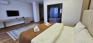 Postel nebo postele na pokoji v ubytování Hotel Pojata