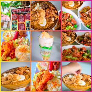 a collage of different pictures of food and drinks at Sea-Sky Blue Beach Resort at Malabrigo Lobo Batangas-BG in Lobo