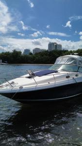 a boat sitting in the water on a lake at Searay 320 in Miami