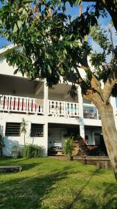 a white building with a tree in front of it at Ty kaz plato in Saint-Leu