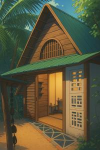 a drawing of a japanese house at Estudio Embira - Lago Verde in Santarém