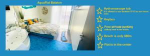 Giường trong phòng chung tại AquaFlat Balaton