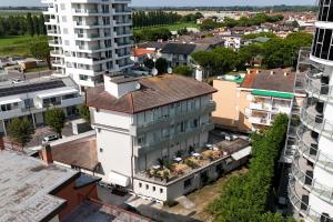 an aerial view of a city with buildings at Hotel Berna in Eraclea Mare