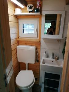 Koupelna v ubytování Weidmannsruh Natur pur - exklusives Tiny house + 18 fotografií