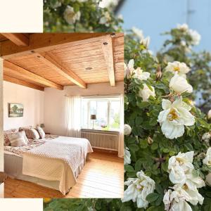Postel nebo postele na pokoji v ubytování Rävåkra B&B Österlen