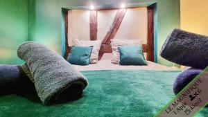Splendide Appartement Barr - Route du Vins客房内的一张或多张床位