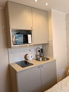 Kuchyň nebo kuchyňský kout v ubytování Super Central small studio with Palace View!