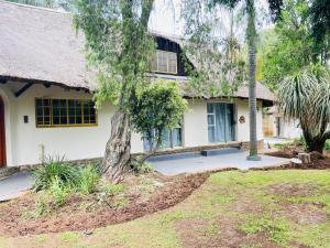 a white house with a tree in front of it at Harmony Spaces in Kempton Park