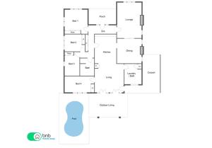 a floor plan of a house at Santa Maria - Saltwater Pool, Exquisite Style in Wagga Wagga