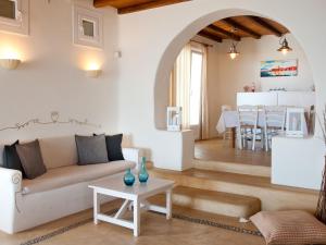 A seating area at Villa in Mykonos near Agios Sostis Beach