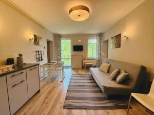 Μια τηλεόραση ή/και κέντρο ψυχαγωγίας στο Leśna Residence Comfort Apartment by BookingHost