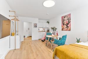 Η κουζίνα ή μικρή κουζίνα στο Goldstadt Pop-Art Apartment