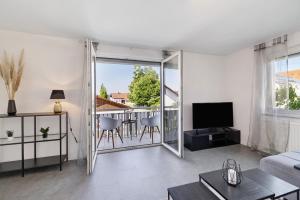 Μια τηλεόραση ή/και κέντρο ψυχαγωγίας στο Ferienhaus Joanna