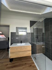 Koupelna v ubytování Ferienwohnung Zeitz - Weiße Elster Apartment