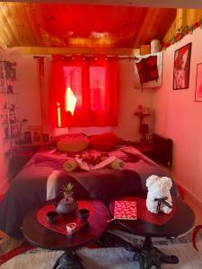 Ένα ή περισσότερα κρεβάτια σε δωμάτιο στο La love room des alpes