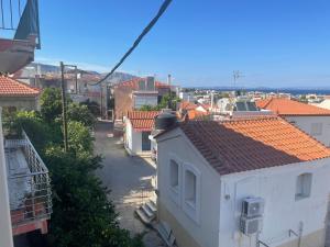 an aerial view of a city with roofs at Vasilakis Apartments 3 in Chios