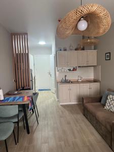 Kuchyň nebo kuchyňský kout v ubytování ბამბუ ბიჩ ციხისძირი bamboo beach tsikhisdziri