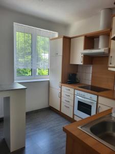 Kuchyň nebo kuchyňský kout v ubytování Apartment Karin, Eigener Eingang, 3 Schlafzimmer, Doppelcarport