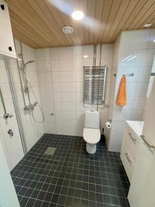 łazienka z toaletą i prysznicem w obiekcie RD Apartments Oy - Areenan Sydän w mieście Tampere