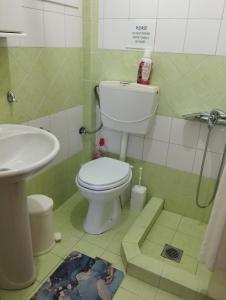 a bathroom with a toilet and a sink at Villa Platskos vol3 in Kriopigi +27 photos