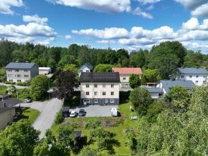 an aerial view of a town with houses at Casino Islands Getaway in Savonlinna