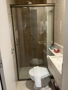 un bagno con doccia, WC e lavandino di Apt. no CA ,Lago Norte, conforto e qualidade a Brasilia