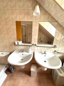 Koupelna v ubytování Hotel Modrásek