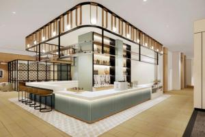Sheraton Minneapolis Downtown Convention Center客房内的一张或多张床位