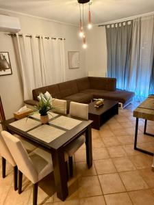 A seating area at CW Flat
