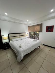 a bedroom with a large bed in a room at Nice and confortable 2 bedrooms apartment in Escazu in San Antonio