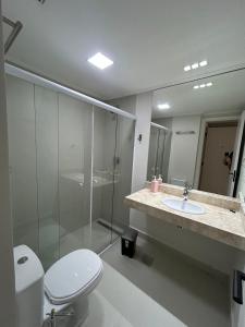 Ένα μπάνιο στο Hotel Ninet Al Lorena Paulista Jardins com garagem cozinha 3107