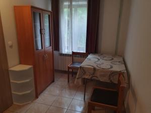 a small room with a bed and a window at Apartment with one room-LUCIA in Selo