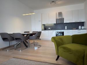 Kuchyň nebo kuchyňský kout v ubytování Apartment am Weinberg