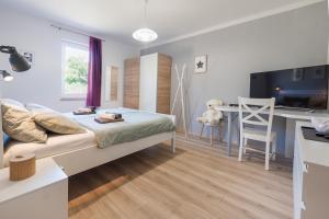 TV a/nebo společenská místnost v ubytování Apartman 6 + 2