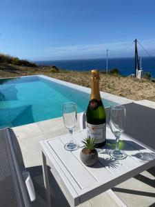 Ποτά στο Villa Zina mit Infinity-Pool und Meerblick