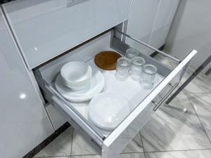 Kuchyň nebo kuchyňský kout v ubytování Appartement Alhoceima