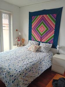 Postel nebo postele na pokoji v ubytování Maison plein pied blaesheim chien accepté