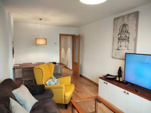 a living room with a couch and a tv at Ibón de Sarrato in Formigal