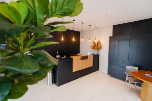 Kuchyň nebo kuchyňský kout v ubytování Arrey Express Hotel - Piracuruca