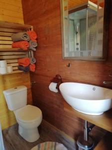 Koupelna v ubytování Eichberghütte