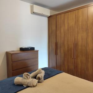 Katil atau katil-katil dalam bilik di Apto grande Estilo e Conforto UFJF, Shopping, Centro