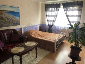 a living room with a bed and a couch at Kohtla -Järve, Iidla in Kohtla-Järve