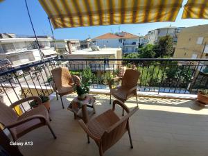 Balkón nebo terasa v ubytování Beach apartment, Paralia Dionysiou, Chalkidiki