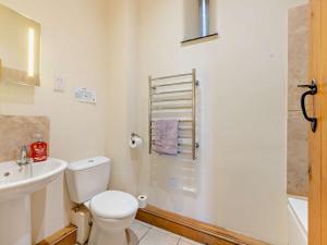 Un baño blanco con inodoro y lavabo. en 1 Bed in Launceston 95237, en Saint Giles on the Heath 16 fotos más
