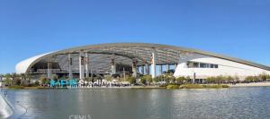 英格尔伍德Room with pool view close to Sofi Stadium and LAX的一座体育场的 ⁇ 染,一座大建筑 更多1张照片